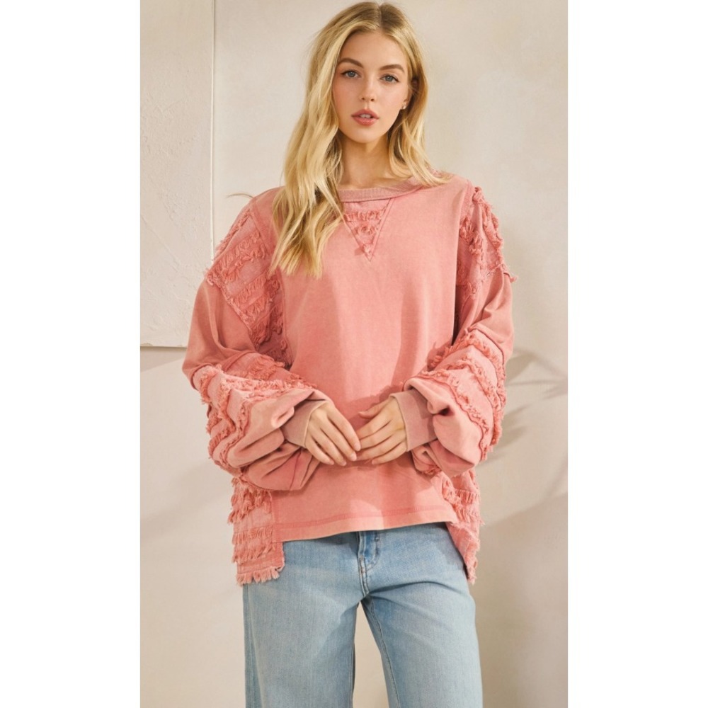 Sage & Fig The Fringe Bloom Pullover - SMALL - PTP: 22" (BB2)
